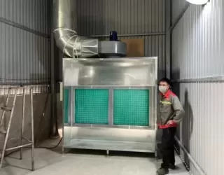 Giải pháp buồng phun sơn khô trong dây chuyền sơn công nghiệp