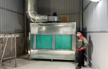 Giải pháp buồng phun sơn khô trong dây chuyền sơn công nghiệp